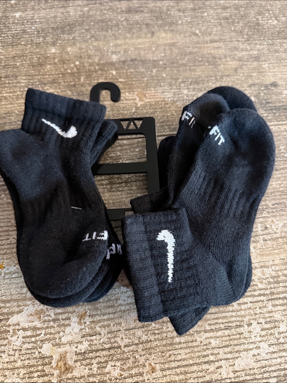 NWT Nike set of 6 pairs black dri-fit socks for kids age 5-7 size XS